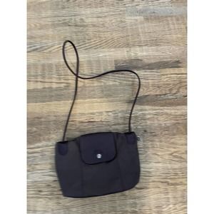 Longchamp MINI LE PLIAGE CUIR Brown Neoprene Crossbody Bag PARIS Purse